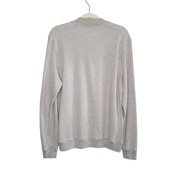 Nordstrom Men's Shop 1/4 Zip Knit Cotton Blend Pullover Sweater Size M Lt Gray - Picture 3 of 8